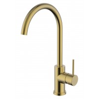 Round Brushed Gold Sink Mixer